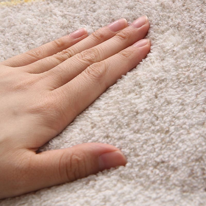 Dark Orange Nordic Carpet Polyester Color Block Carpet Washable Carpet for Home Decor