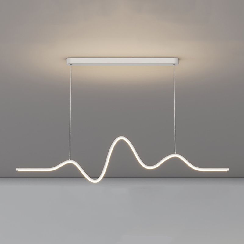 Linear Pendant Chandelier Contemporary Metal 1 Light Island Lamp