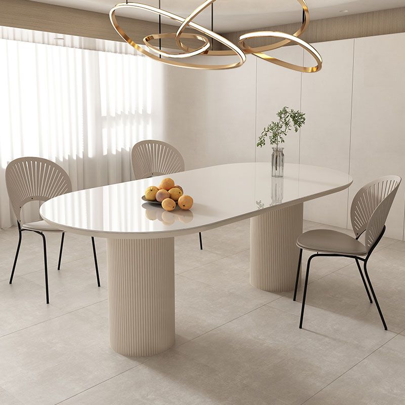 Kitchen Contemporary Dinner Table Double Pedestal Dining Table