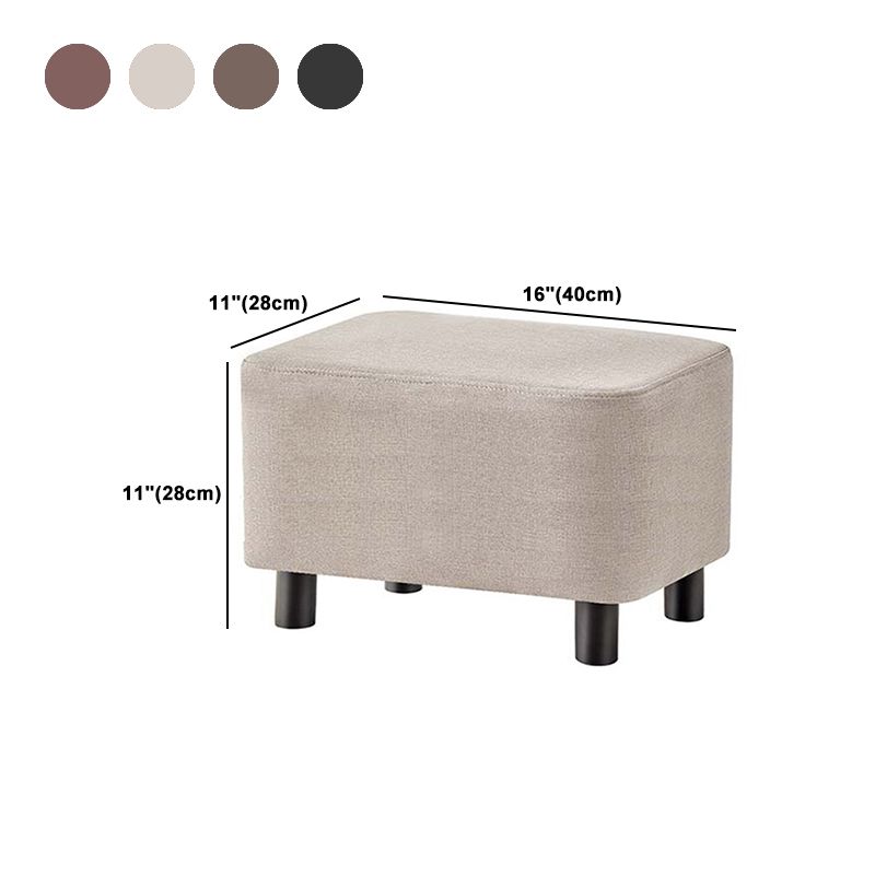 Contemporary Ottoman Solid Color Water Resistant Leather Rectangle Footstool Ottoman