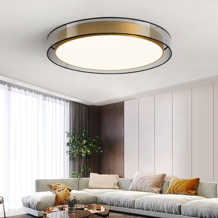 Luxury Brass Flush Mount Ceiling Light Fixture LED Elegant Ceiling Mount Light Fixture for Living Room