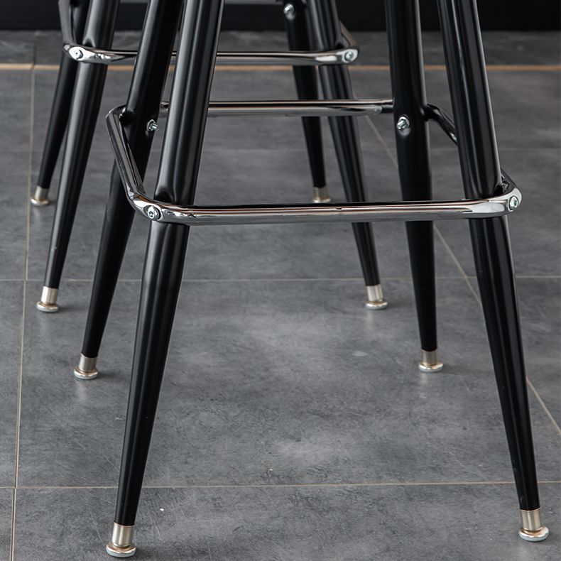 Arm Less Modern Bar Stool Footrest Leather Coffee Shop Bucket Counter Stool