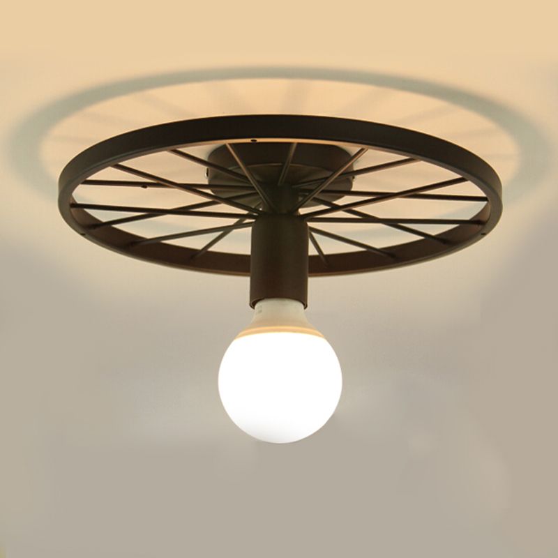 1-light Ceiling Mounted Light Industrial Style Close to Ceiling Light