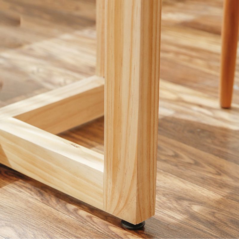 Modern Simple Solid Wood Table for Restaurant Rectangle Table with Wood Base