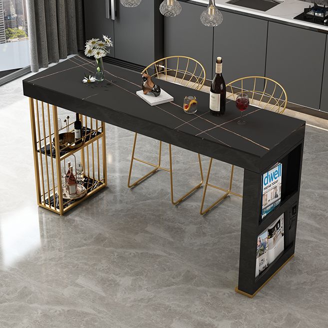 Contemporary Steel Rectangle Counter Height Table Indoor Bar Height Cocktail Table