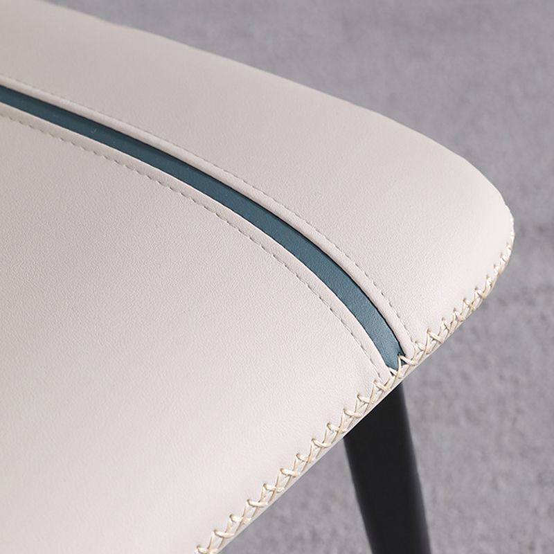 Industrial Armless Side Chairs Faux Leather Dining Chairs with Metal Legs