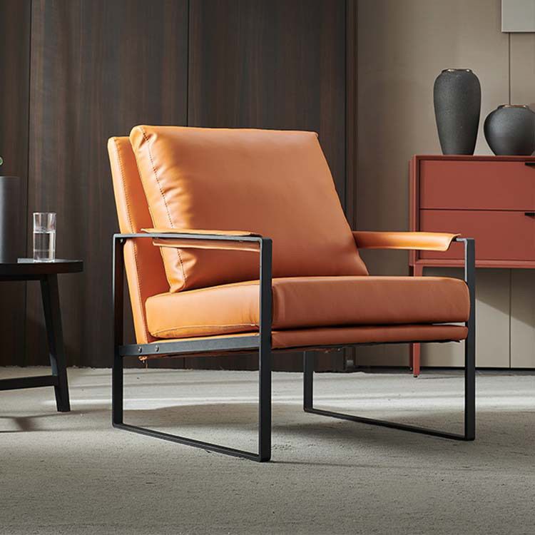 Solid Color Mid-century Modern Armchair Sled Arm Chair for Living Room