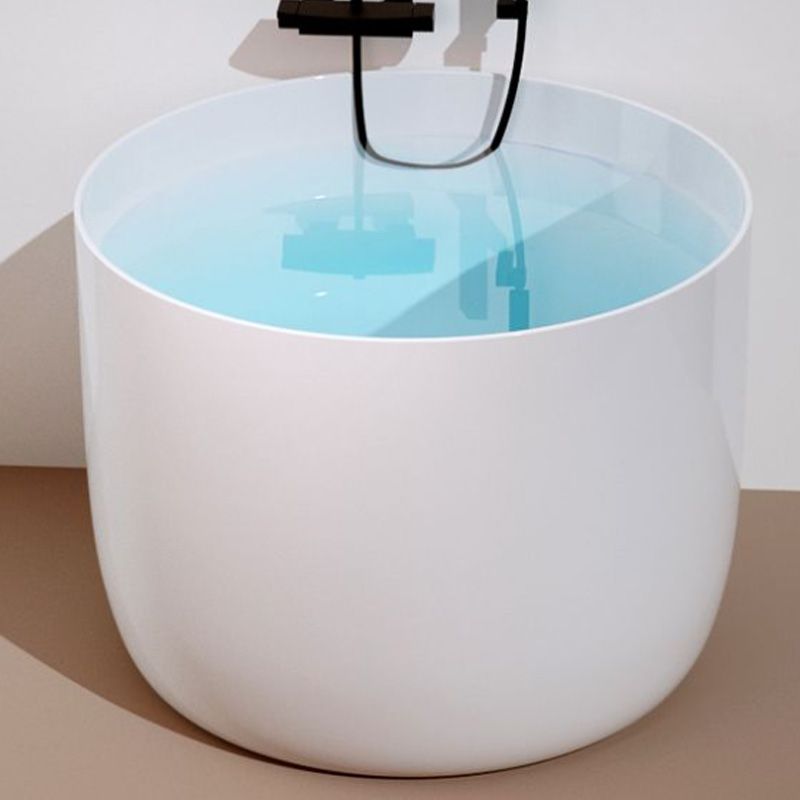 Round Soaking Bathtub Antique Finish Acrylic Freestanding Bath Tub