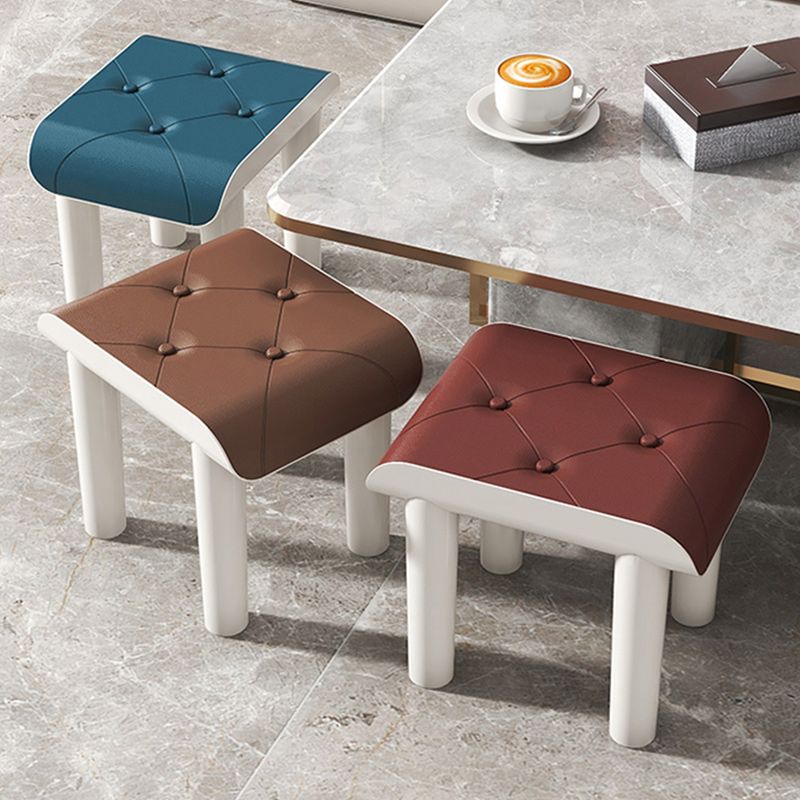 Faux Leather Pouf Whole Colored Modern Tufted Rectangle Stain Resistant Ottoman
