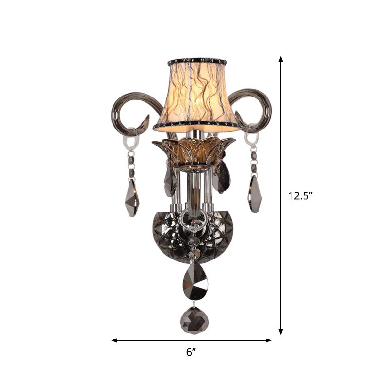 Fumo gris cónicoidulcador cónyuge lámpara modernista modernista 1/2 luces de la sala de estar iluminación montada en la pared