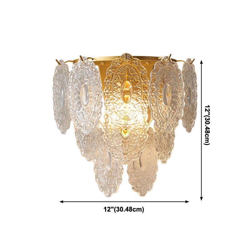 2 Lichter Glaswand Licht moderner Stil Geometrischer Wandmontage Leuchte in Gold