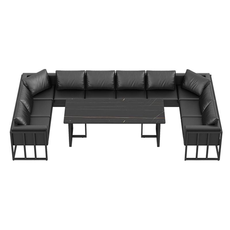 Industrial Sintered Stone Top Dinner Room Kitchen Table Black Metal Base Table for Dinning Room