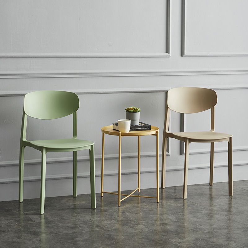 Plastic Contemporary Side Chair Open Back Indoor-Outdoor Chair