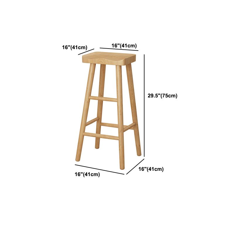 Modern Design Saddle Wooden Stools for Home Armless Stools with Wood Seat