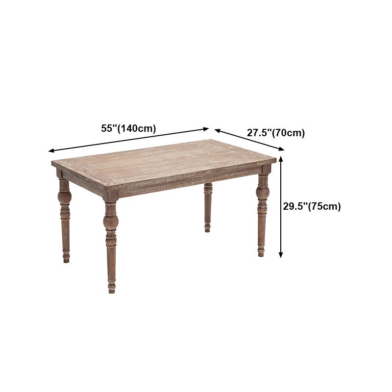Medieval Modern Dining Table for Restaurant Rectangle Pine Wood Old Table with 4 Legs