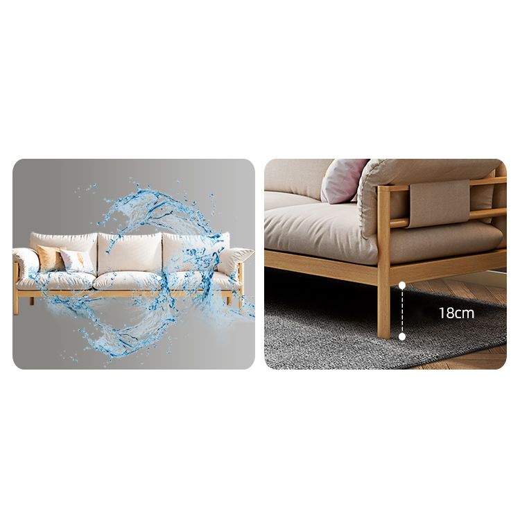 3-Seater 32.67" H Solid Wood Frame Pillow Top Arm Sofa for Living Room