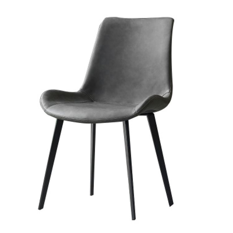 Chaise de salle à manger en cuir PU de style moderne, chaise Parsons de 18 pouces de large pour un usage domestique