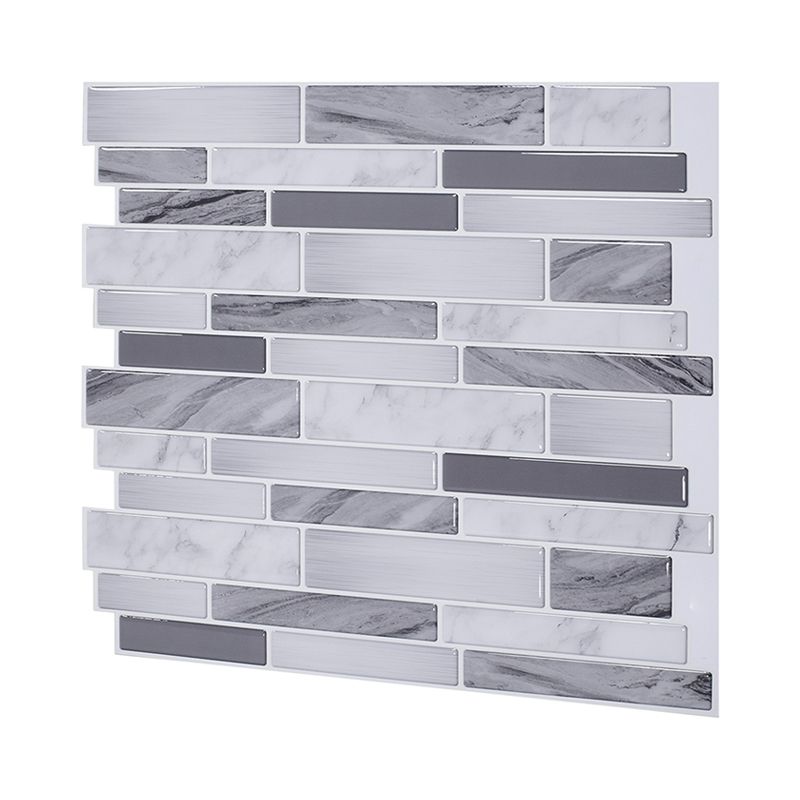 Country Mosaic Tile Stick Wallpapers Grey Brick Look Wall Art for Kitchen Backsplash
