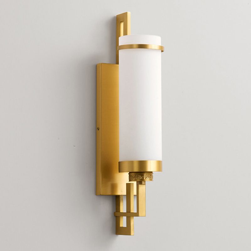 Cylinder Wall Lighting Modern Glass 1 Light Wall Sconces for Living Room