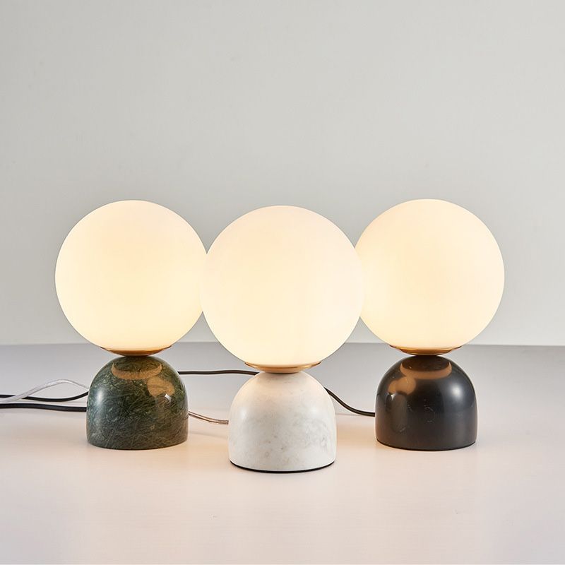 Minimalisme Marble base mini-table lampe nordique style blanc globe globe nuage table de nuit pour chambre à coucher