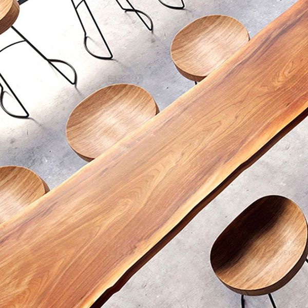 Industrial Style Rectangle Bar Table Pine Solid Wood Bar Dining Table