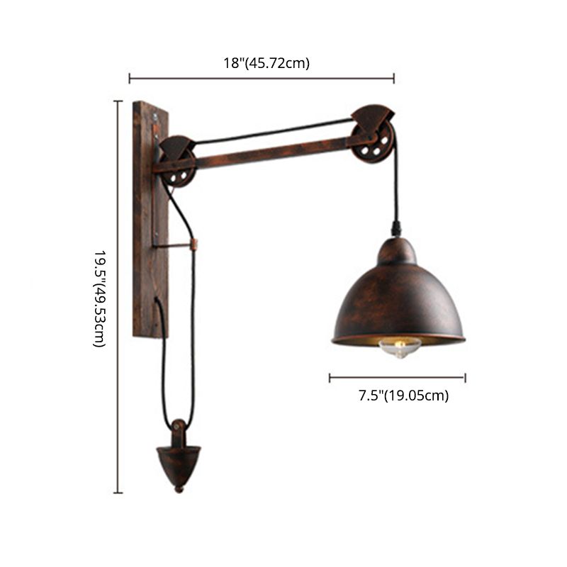 Retro Industrial Style Dome Schatten Wandmontage Lichter Metallic Wall Montage Lampe für Bar