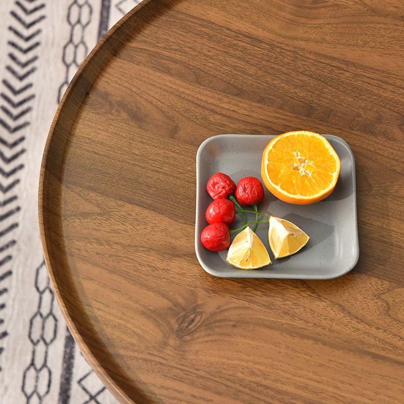 3 Legs Round Coffee Table Wooden Coffee Table in Brown Modern Style