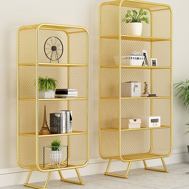 Modern Closed Bookshelf Metal Standard Bookcase With Rectangular Shelves