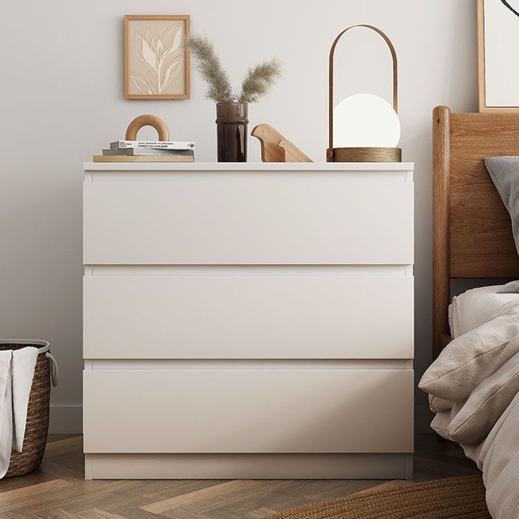 Modern White Wood Chest Bedroom Storage Chest with Mute Rail