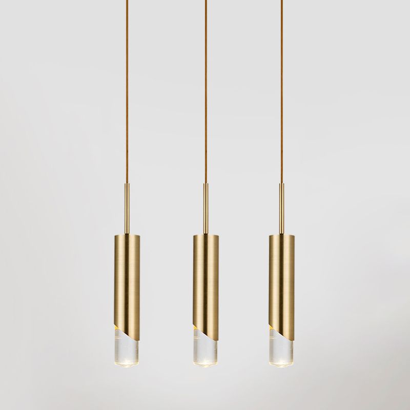 Contemporary Style Cylinder Drop Pendant Metal 3 Lights Pendant Light Kit