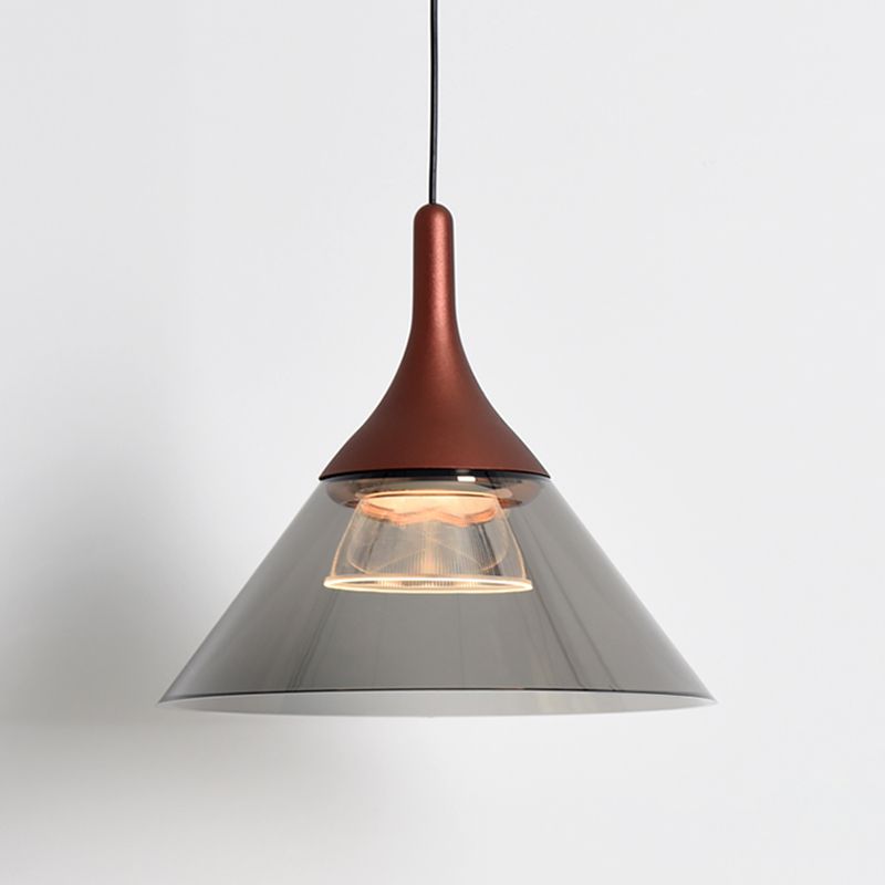 Minimalist Cone Shape Pendant Light Aluminum Dining Room LED Hanging Light