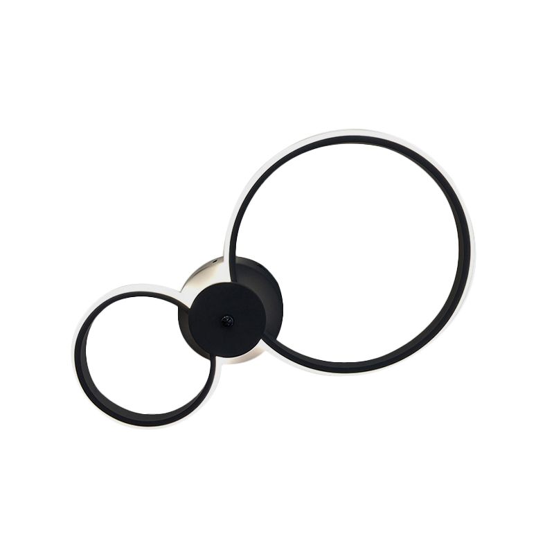 Black/White Hoop Wall Lamp Modern LED 2/3 Lights Acrylic Wall Lighting Ideas in Warm/White/Second Gear