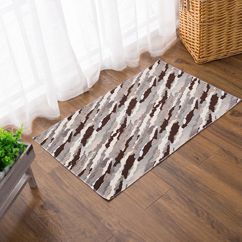 Boho-Chic Area Rug Polyster Rectangle Rug Wavy Pattern Adults Indoor Rug Wavy Pattern