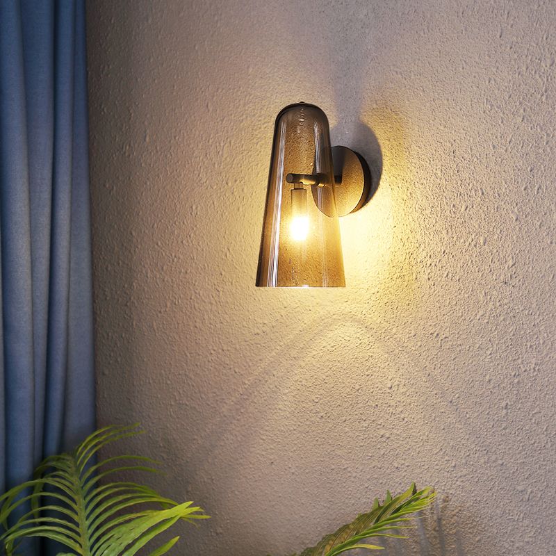 Minimalist Shaded Wall Lighting Fixture Glass Bedroom Wall Mounted Light Fixture