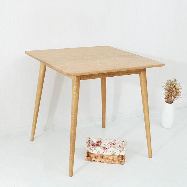 Industrial Style Dining Table Square Solid Wood Dining Table with 4 Legs