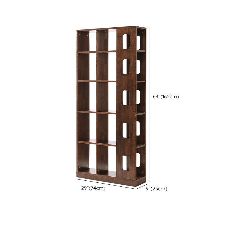 Mid Century Modern Brown Shelf Bookcase Open Storage for Home Office