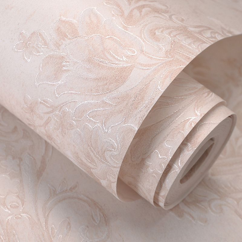 Non-Woven Wall Covering Medallion Flower Embossed Wallpaper Roll for Living Room