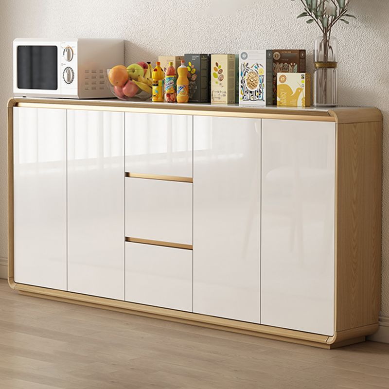 Contemporary Style Adjustable Shelving Wood Sideboard Cabinet with Cabinets and Drawers
