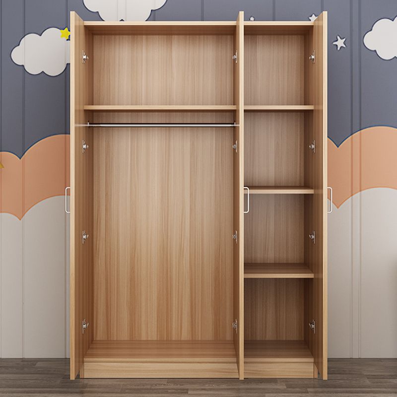 2 Door Modern and Contemporary Armoire Wood 4-shelf Wardrobe
