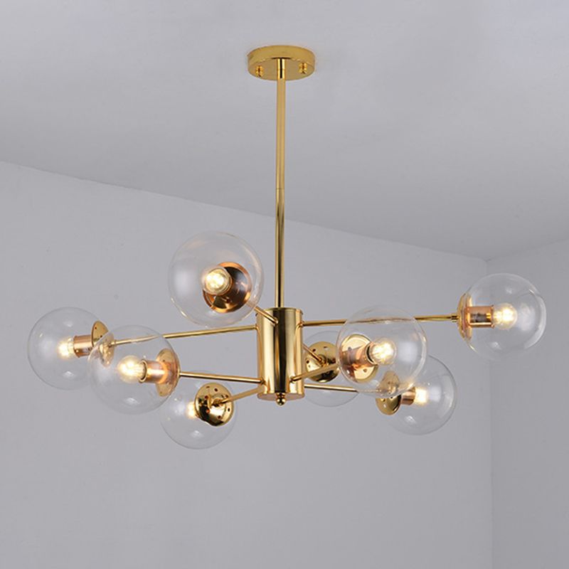 Sputnik lampadario lampada a sfera vetro soggiorno illuminazione a sospensione in oro