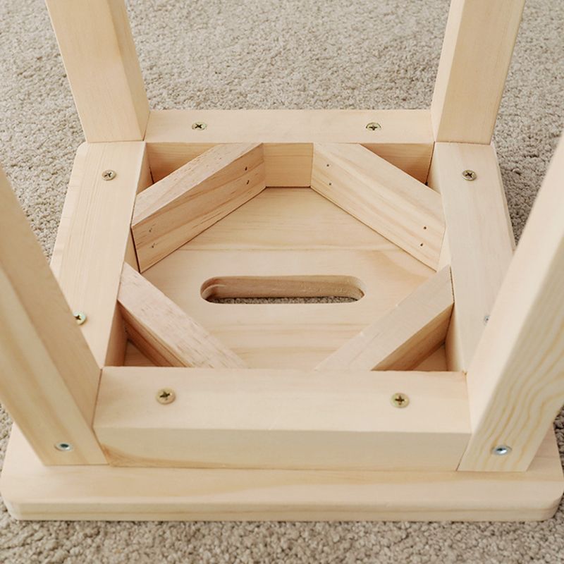 Industrielle natürliche Barhocker aus Holz ohne Armlehnen mit quadratischem Sitz