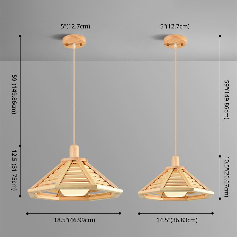 Japanse stijl houten huis kroonluchter handgemaakte houten hanglamp voor bar balkon