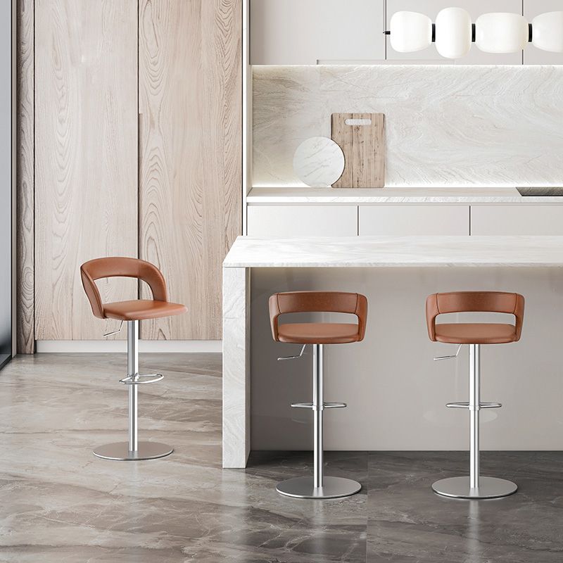 Adjustable Counter Height Stools Modern Faux Leather Bar Stools