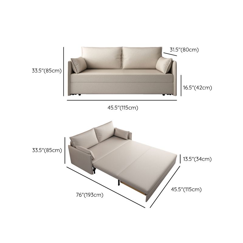 Contemporary Sofa Futon Bonded Leather Futon Sleeper Sofa with Storage