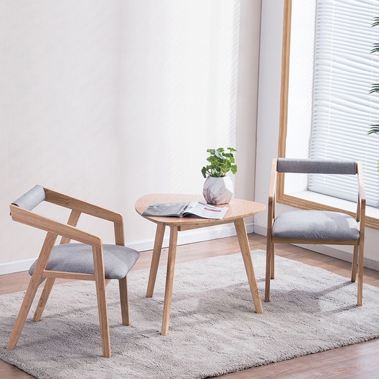 Chaise de salle à manger traditionnelle en bois massif, fauteuil de salle à manger unique en lin pour Restaurant