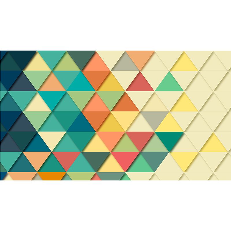 Bright Geometric Shapes Wallpaper Mural Moisture Resistant Bedroom Wall Covering