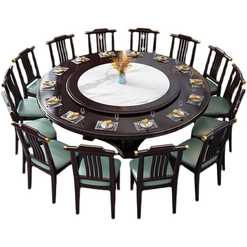 Solid Wood Pedestal Dining Table Tradition Turntable Kitchen Table