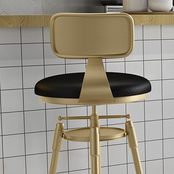 Glam Rotatable Liftable Counter Stool Iron Cashier Bar Stool with Cushion and Pedal