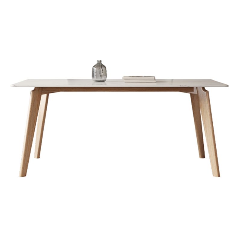 Contemporary Style 1/4/5 Pieces Dining Chairs Set Rectangle Stone Furniture in White