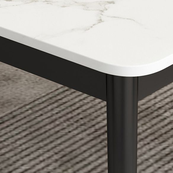 Dining Room Sets Scandinavian Metal Base Formal Rectangle Dining Table Set for Home